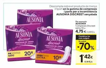 Caprabo 2a unitat -70% ausonia compreses discreet extra oferta