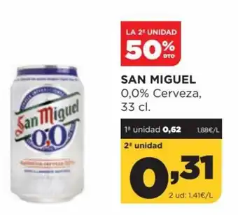 Alimerka San Miguel 0.0% Cerveza, 33cl oferta