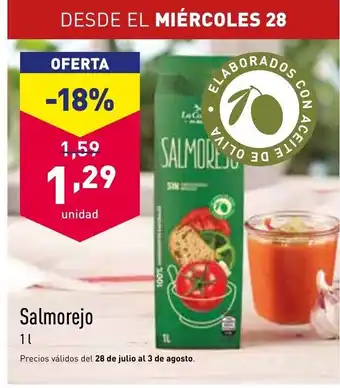 ALDI Salmorejo 1 L oferta