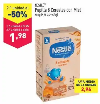 ALDI Papilla 8 cereales con miel nestlé oferta