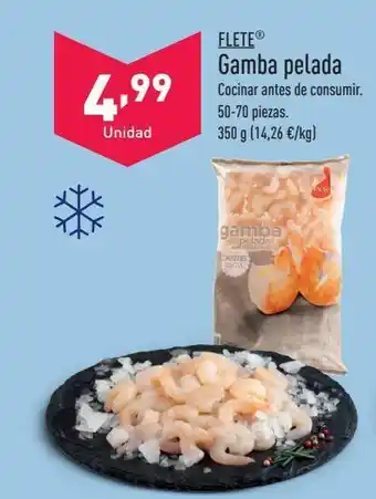 ALDI Gamba pelada flete oferta