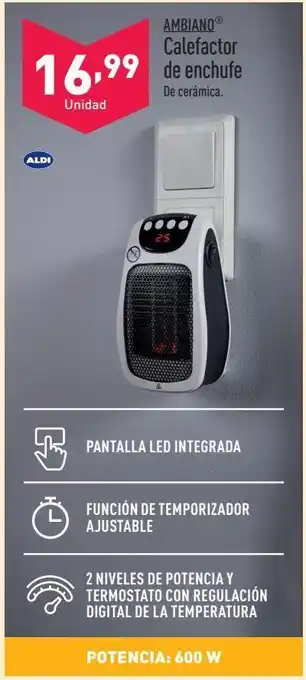 ALDI Calefactor con enchufe ambiano oferta