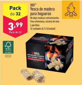 ALDI Yesca de madera para hogueras bbq oferta