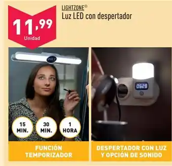 ALDI Luz led con despertador lightzone oferta
