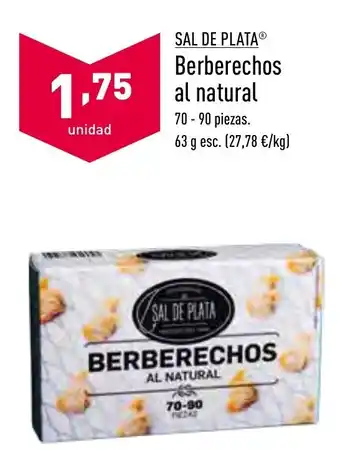 ALDI Sal De Plata Berberechos al natural 63 g oferta