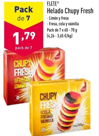 ALDI Flete Helado Chupy Fresh oferta