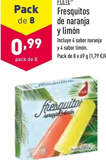 ALDI Flete Frequitos de naranja y limón oferta