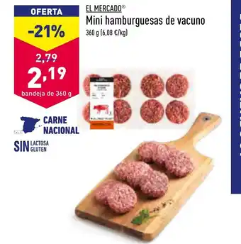 ALDI El Mercado Mini hamburguesas de vacuno 360g oferta