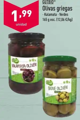 ALDI Gutbio Olivas griegas 165 g oferta