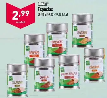 ALDI Gutbio Especias 50-80g oferta