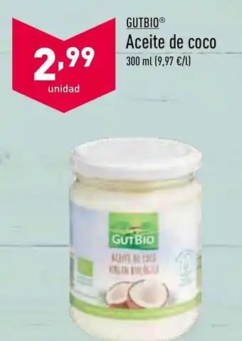 ALDI Gutbio Aceite de coco 300 ml oferta