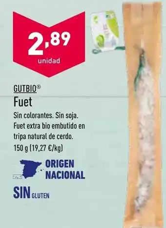 ALDI Gutbio Fuet 150 g oferta