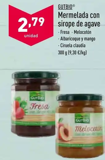 ALDI Gutbio MErmelada con sirope de agave 300 g oferta