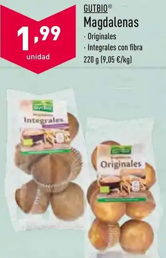 ALDI Gutbio magdalenas 220 g oferta