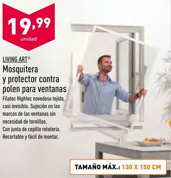 ALDI Living Art Mosquitera y protector contra polen para ventanas oferta