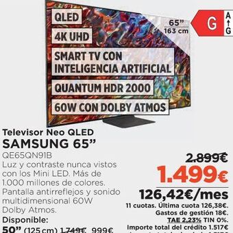 El Corte Inglés Televisor neo qled oferta