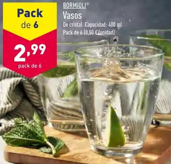 ALDI Bormioli vasos 400 ml oferta