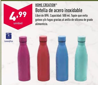 ALDI Home Creation Botella de acero inoxidable oferta