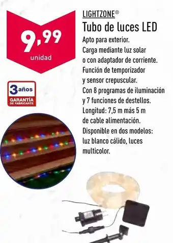 ALDI Lightzone Tubo de luces LED oferta