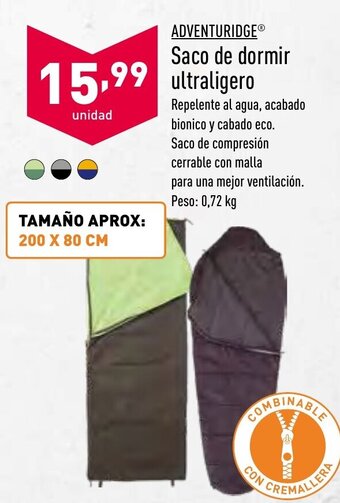 ALDI Adventuridge Saco de dormir ultraligero oferta