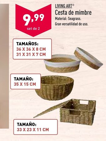 ALDI Living Art Cesta de mimbre oferta