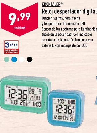 ALDI Krontaler Reloj despertador digital oferta
