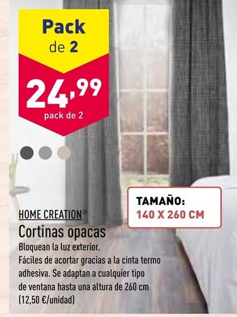 ALDI Home Creation Cortinas opacas oferta