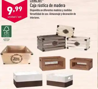 ALDI Living Art Caja rústica de madera oferta