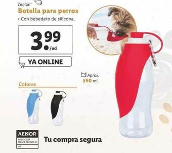 Lidl Zoofari Botella Para Perros oferta