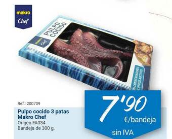 Makro Pulpo Cocido 3 Patas Makro Chef oferta