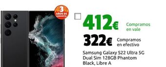 CeX Samsung galaxy s22 ultra 5g dual sim 128gb phantom black, libre a oferta