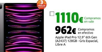 CeX Apple ipad pro 12.9" 6th gen (a2437) 128gb - gris espacial, libre a oferta