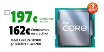 CeX Intel core i9-10900 (2.80ghz) lga1200 oferta