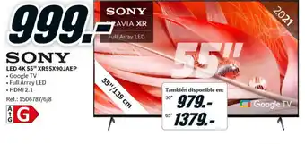 MediaMarkt Sony LED 4K 55" XR55X90JAEP oferta