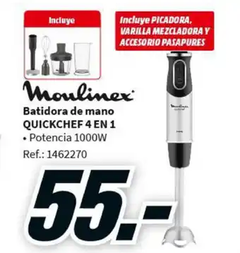 MediaMarkt Moulinex Batidora de mano Quickchef 4 En 1 oferta