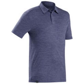 Decathlon Polo manga corta montaña y trekking viaje forclaz 500 hombre lana merina azul oferta