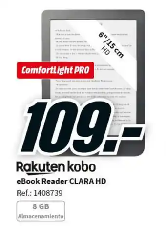 MediaMarkt Rakuten kobo eBook Reader CLARA HD oferta