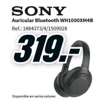 MediaMarkt Sony Auricular Bluetooth WH1000XM4B oferta