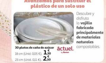 Alcampo 30 Platos De Caña De Azúcar Actuel oferta