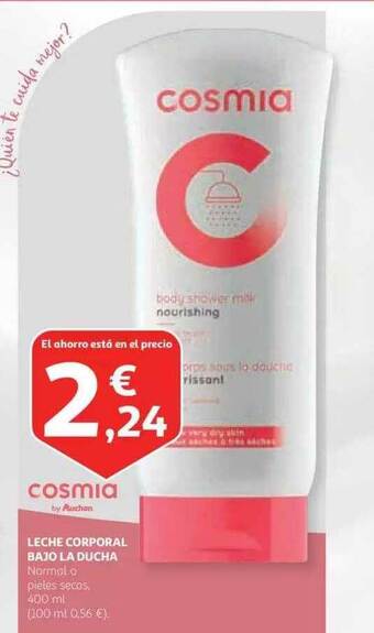 Alcampo Cosmia Leche Corporal Bajo La Ducha 400ml oferta