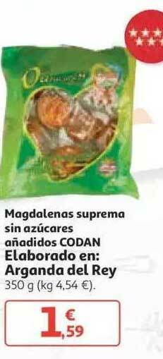 Alcampo Magdalenas Suprema Sin Azúcares Anadidos Codan 350g oferta