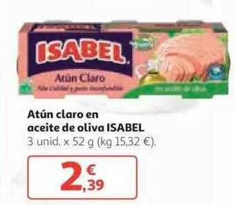 Alcampo Isabel Atún Claro En Aceite De Oliva 3unid x52g oferta