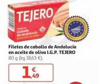 Alcampo Filetes De Caballa De Andalucía En Aceite De Oliva I.g.p. Tejero 80g oferta