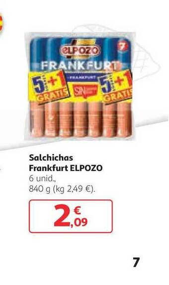 Alcampo Salchichas Frankfurt Elpozo 6unid 840g oferta