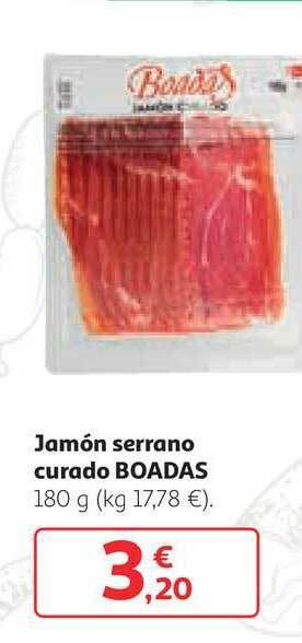 Alcampo Jamón Serrano Curado Boadas 180g oferta