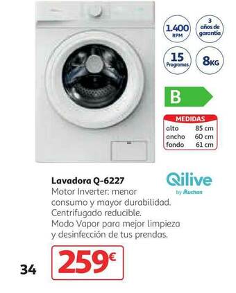 Alcampo Lavadora Q-6227 Qilive oferta