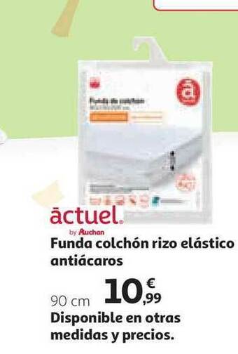 Alcampo Actuel Funda Colchón Rizo Elástico Antiácaros 90cm oferta
