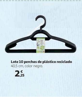 Alcampo Lote 10 Perchas De Plástico Reciclado 40,5cm oferta