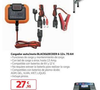 Alcampo Cargador Auto Moto Black&decker 6-12v. 70 Ah oferta