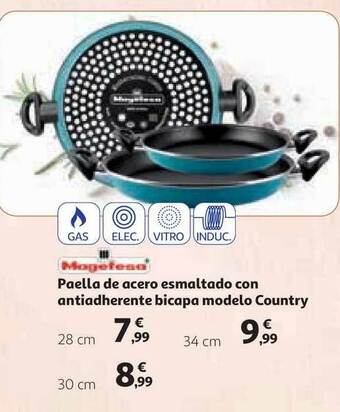 Alcampo Paella De Acero Esmaltado Con Antiadherente Bicapa Modelo Country oferta